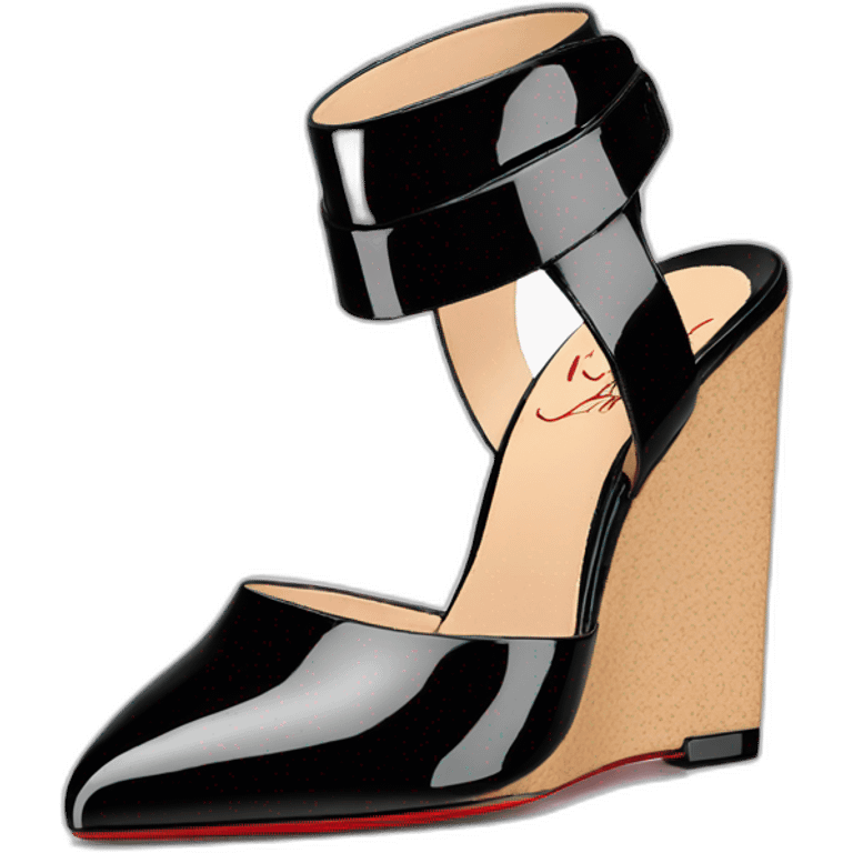 WEDGE LOUBOUTIN black PATENT emoji