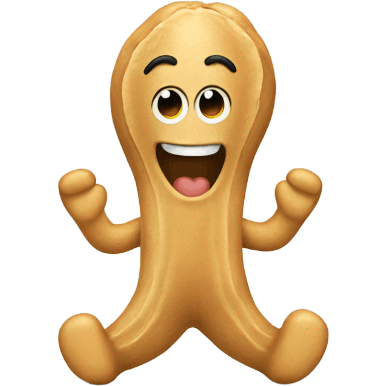 A peanut with feet emoji