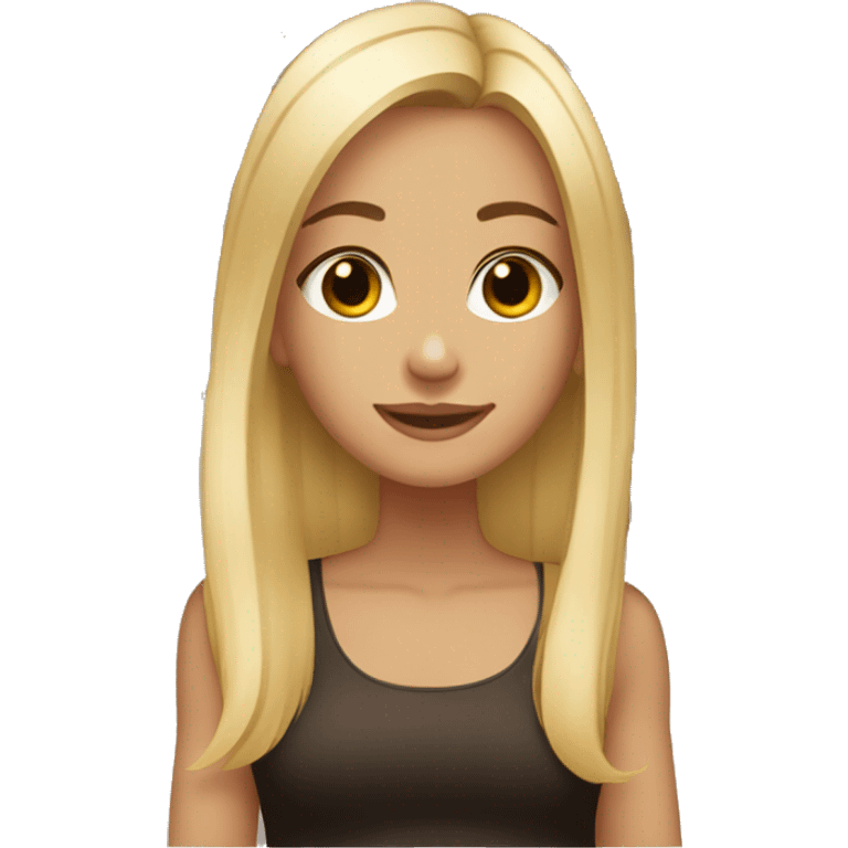 tanned blonde straight hair girl holding black lab emoji