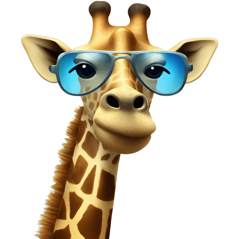 A cool giraffe having a disco emoji