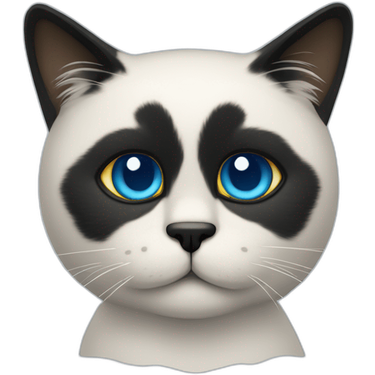 Esqueleto-gato-negro-ojos azules emoji