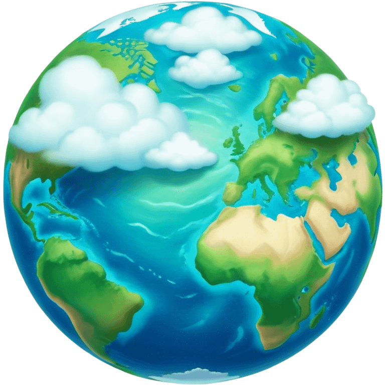 Cinematic Realistic Earth, depicted with vibrant blue oceans, clouds, and lush green continents rendered in exquisite detail, high shine, and a soft radiant glow that captures the dynamic, life-sustaining beauty of our home planet. emoji