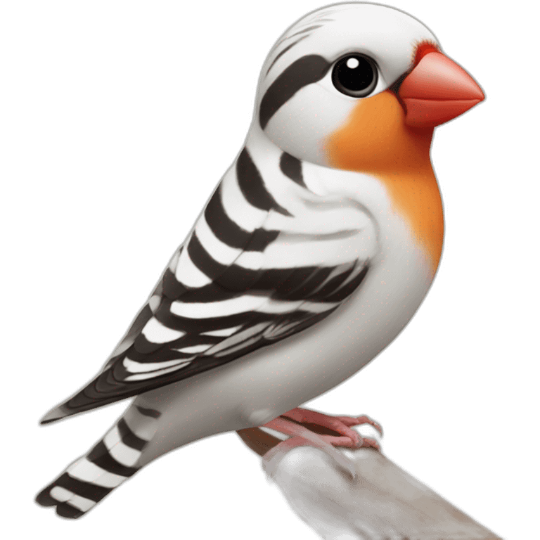 chestnut flanked white zebra finch emoji