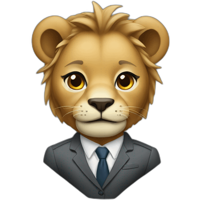 lioness in a professional suit emoji