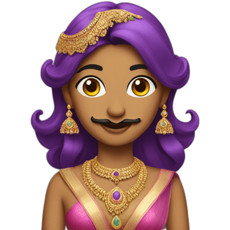 Indian transgender princess with a mustache emoji