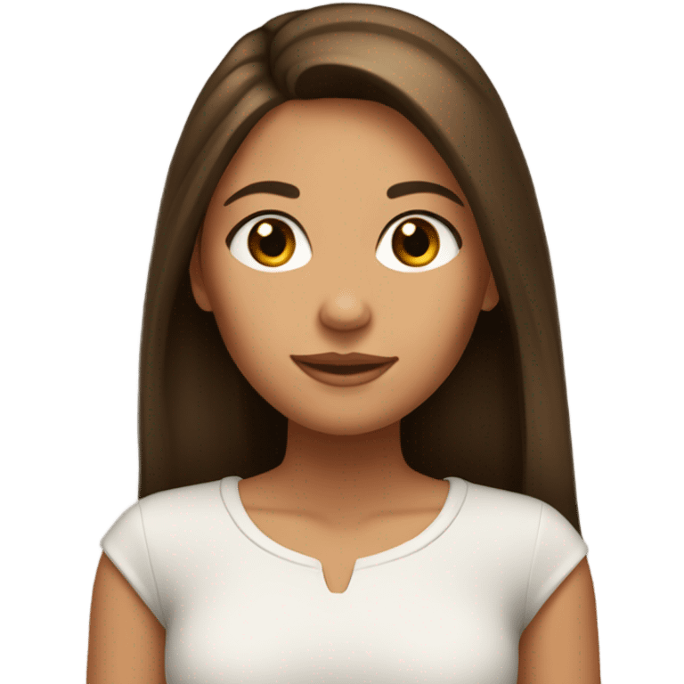 Brunette long hair tanned girl  emoji