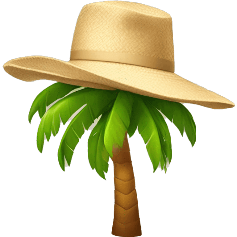 Palm tree with a hat on emoji