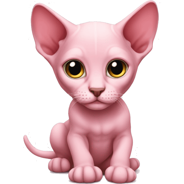 Pink sphinx kitten emoji