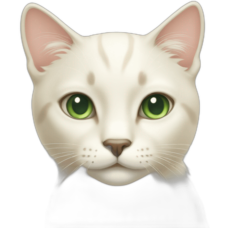 cream cat with grey green eyes emoji