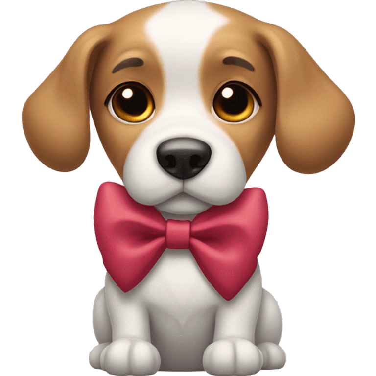 a dog with a bow  emoji