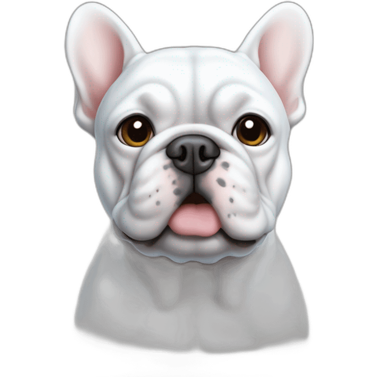 Bouledogue français blanc et bleu emoji