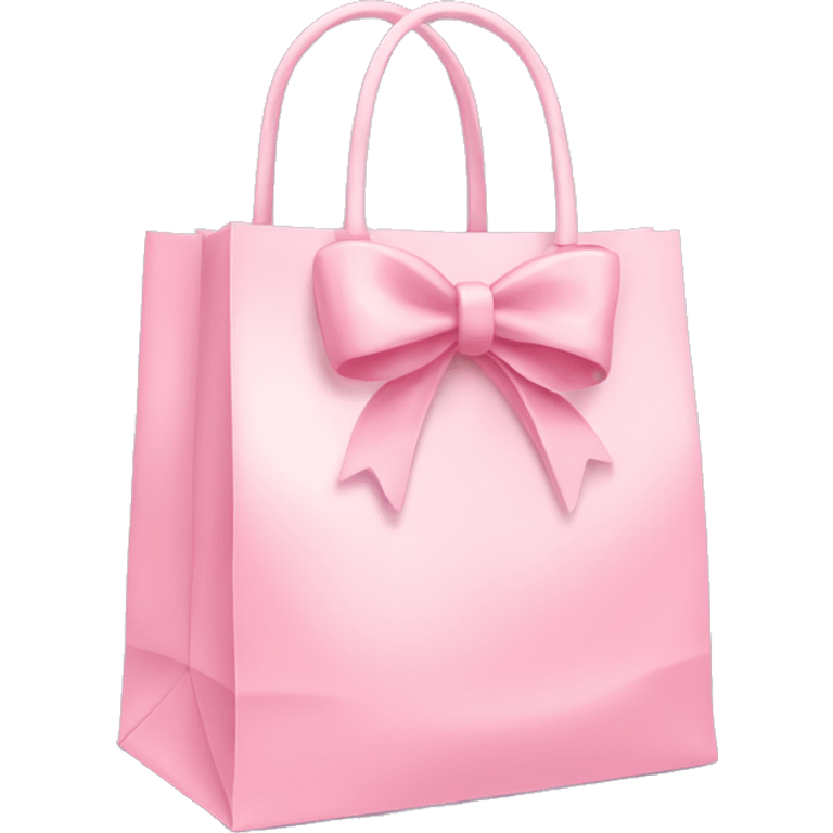 light pink shopping bag with bow emoji