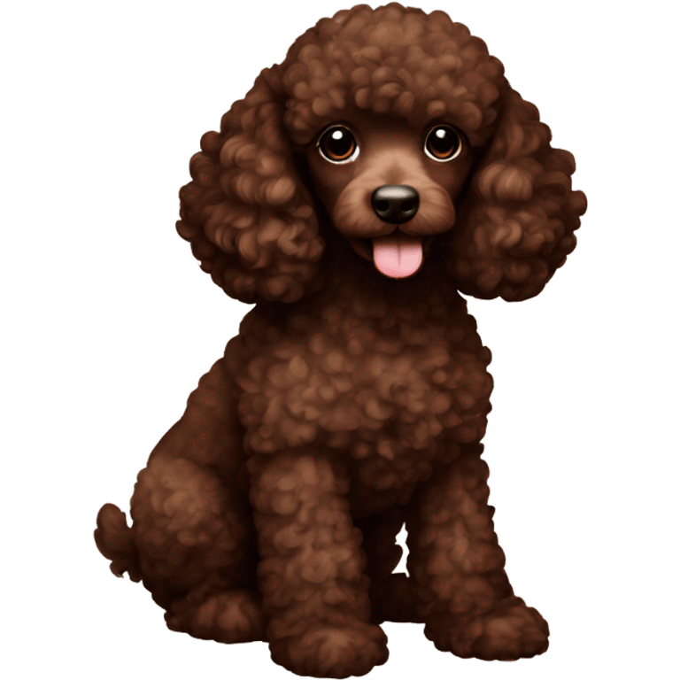 Chocolate brown poodle puppy emoji