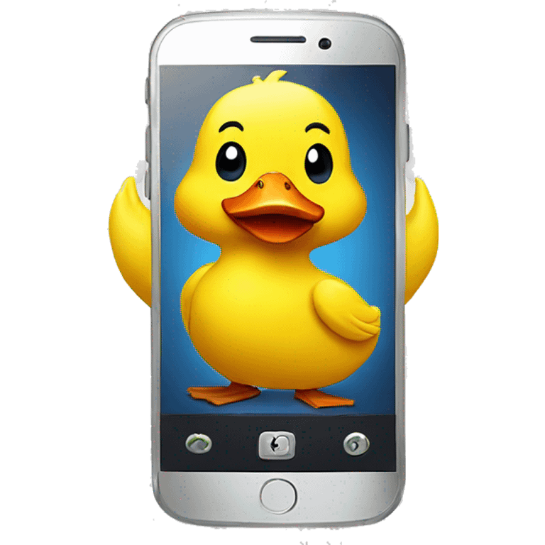 Yellow duck with a phone  emoji