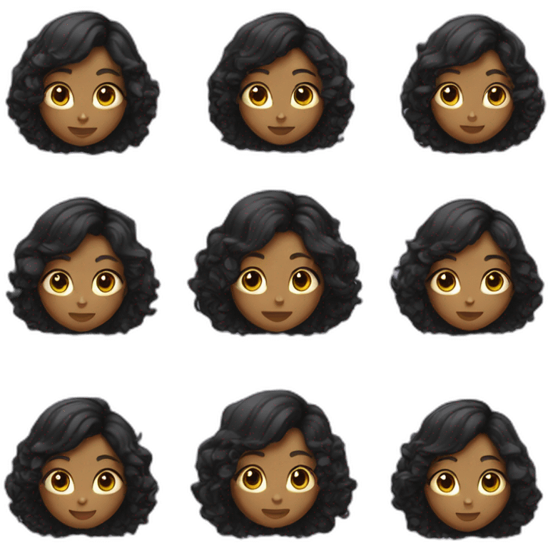 fille au cheveux noir emoji