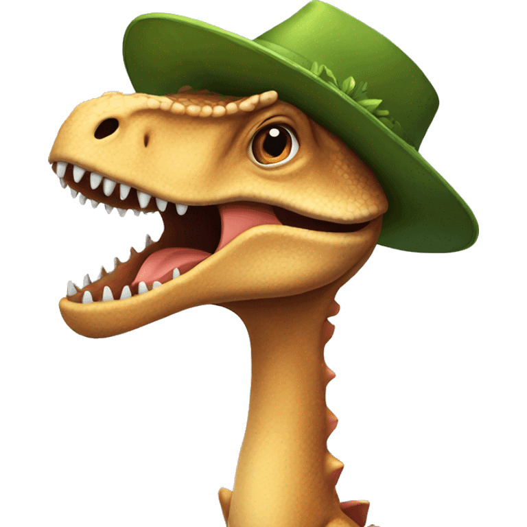 Dinosaur in a New Year's hat emoji