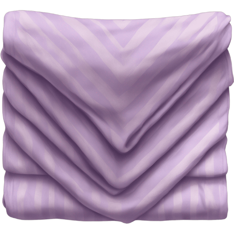 cozy light purple folded blanket with thin brown stripes emoji