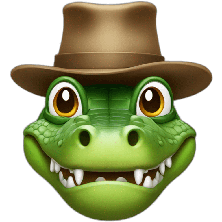 a crocodile with a brown hat emoji