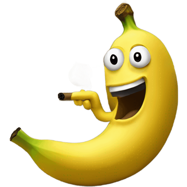 Banana winking smoking a cigar on a sofa emoji