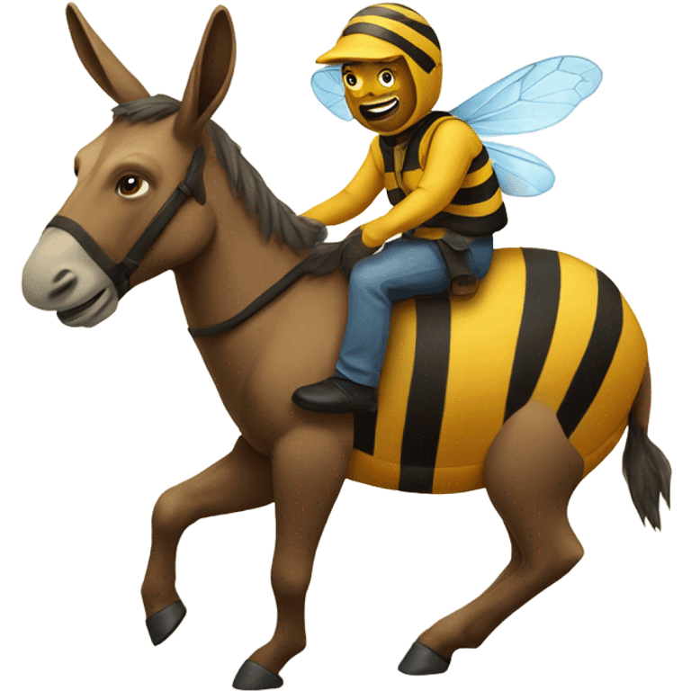 A bee riding a donkey emoji