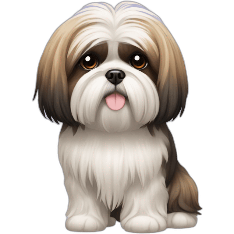 Dog Shih Tzu with long wool full-height  emoji