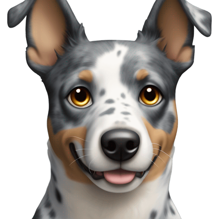 Blu heeler dog face  emoji