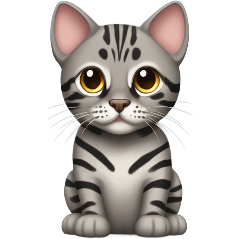 A grey bengal cat emoji