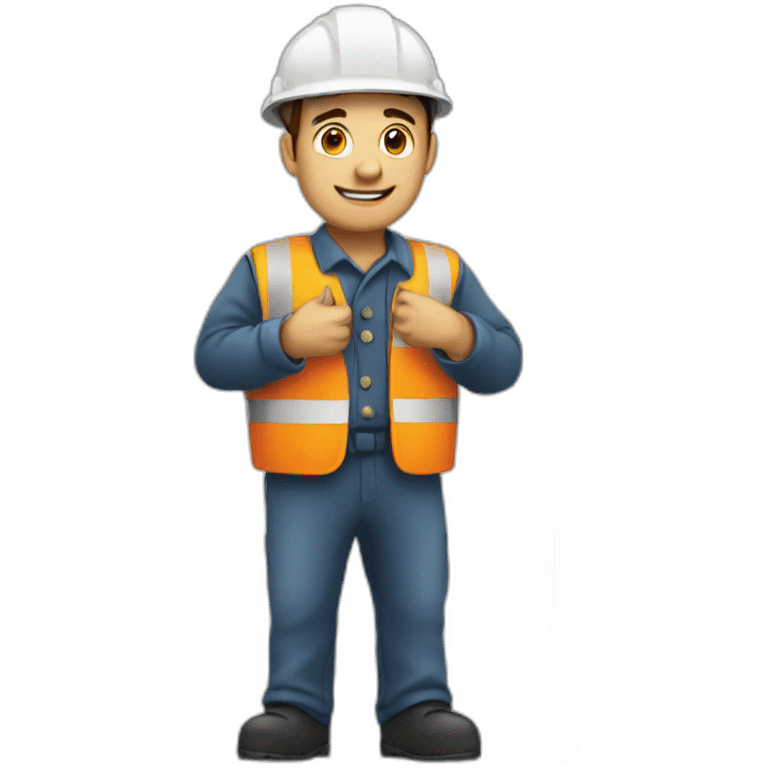 worker standing by a gas pipe emoji