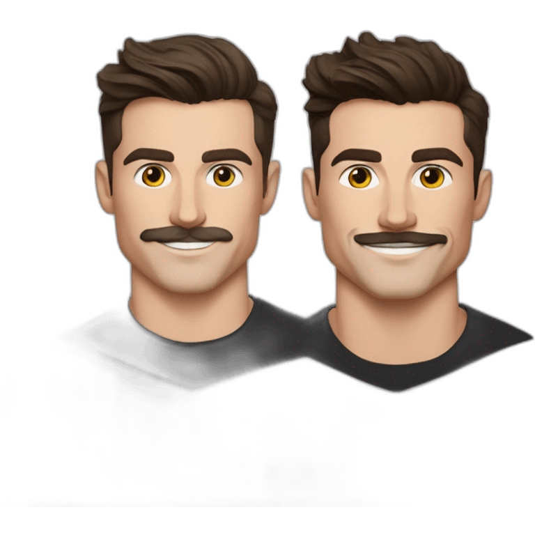 Mason mount, Cristiano Ronaldo, Matt Bomer 30 year old product designer with stubble and mustache in a black tshirt with broad shoulders profile photo emoji