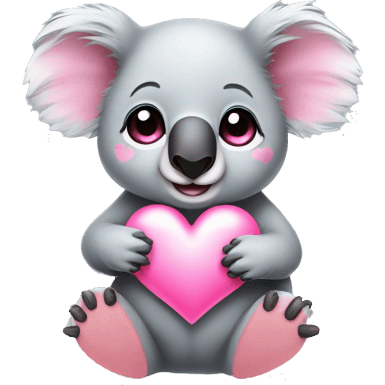 Koala being cute pink hearts  emoji