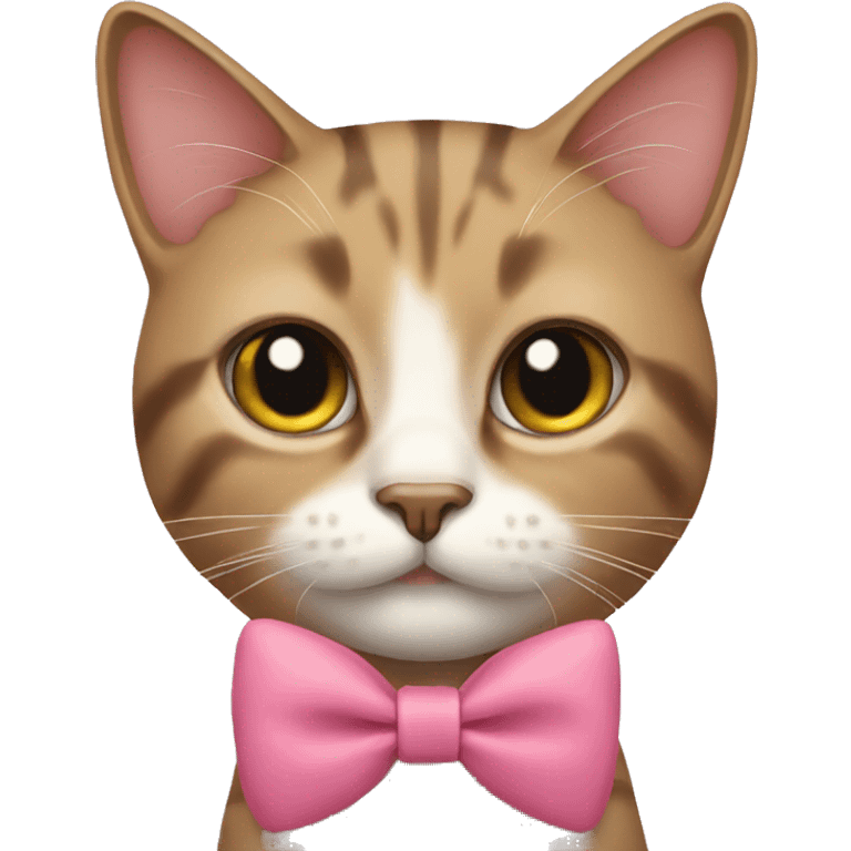 Cat wearing a bow emoji