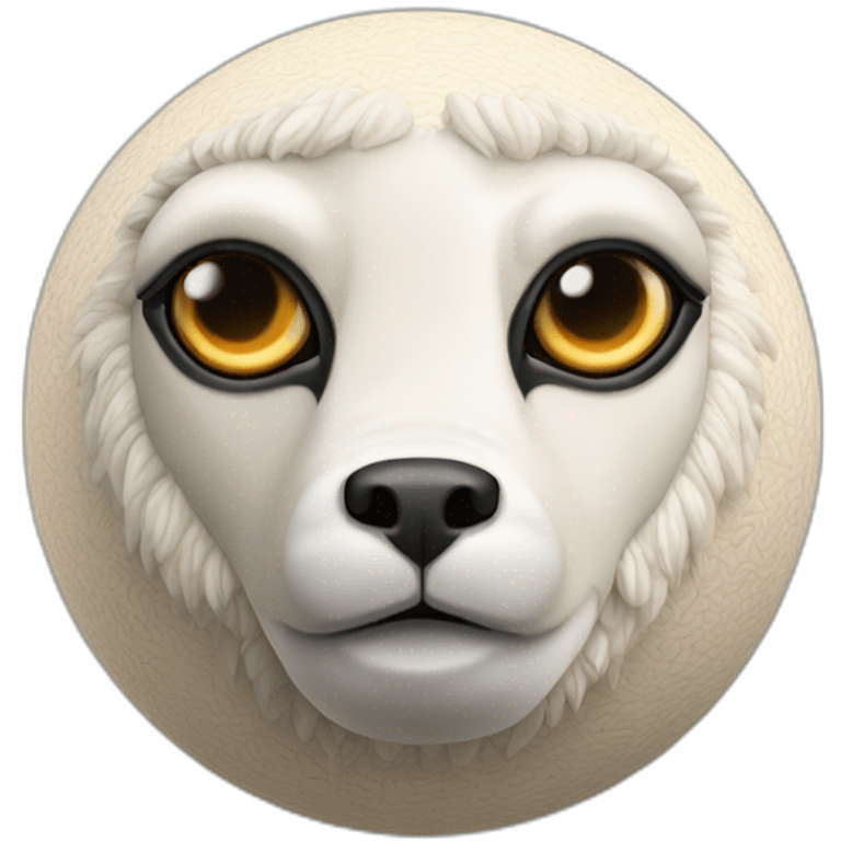 3d sphere with a cartoon Goat skin texture with Eye of Horus emoji