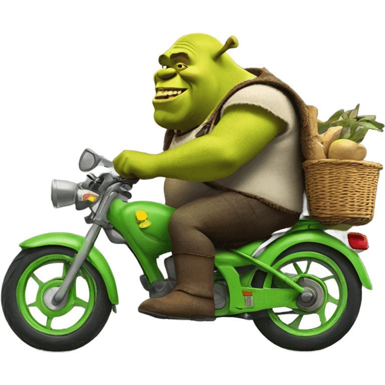 Shrek on a bike  emoji