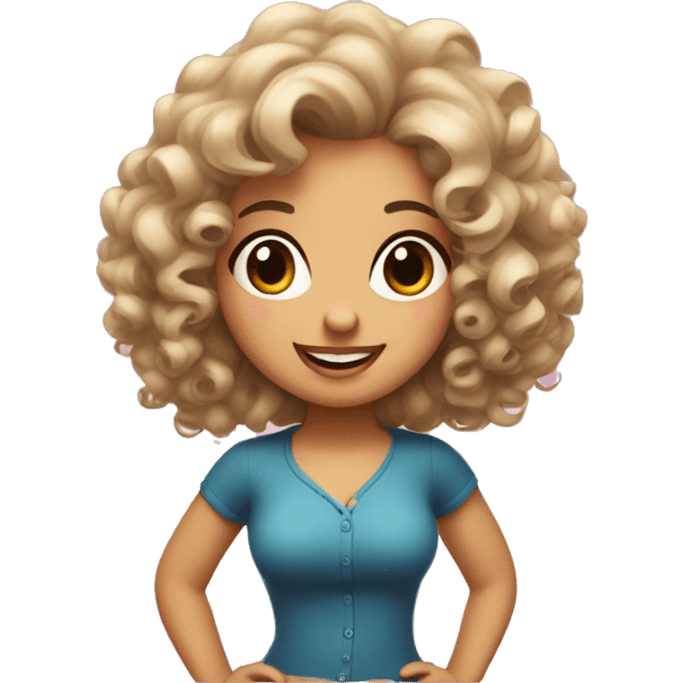 Cute Bettie. curly hair, big eyes. smiling emoji