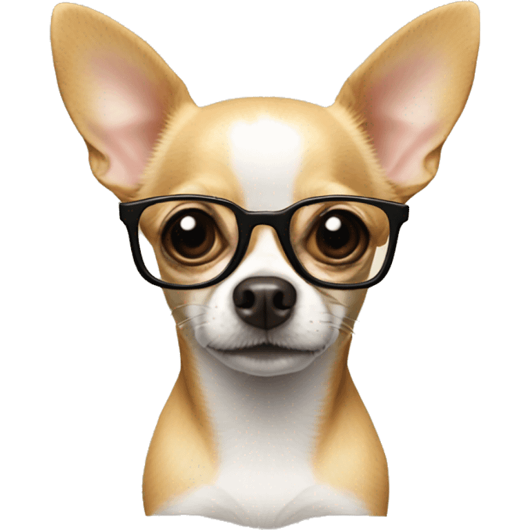 Chihuahua with glasses emoji