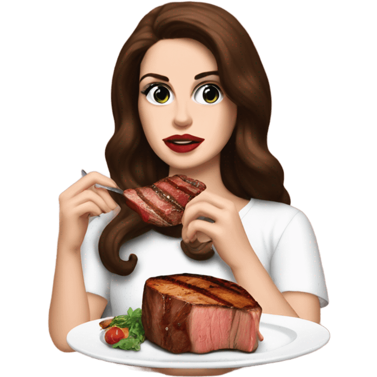 Lana del Rey eating a steak  emoji