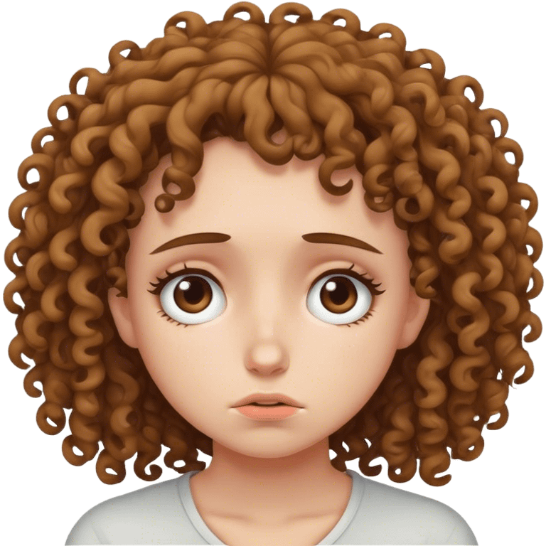 Depressed curly haired girl emoji