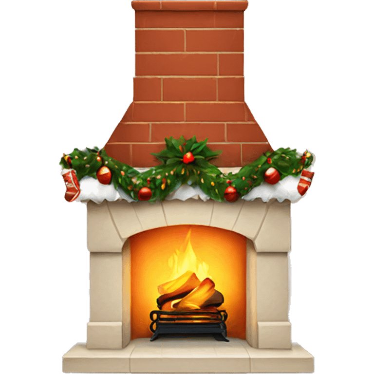 Fireplace with Christmas decorations  emoji