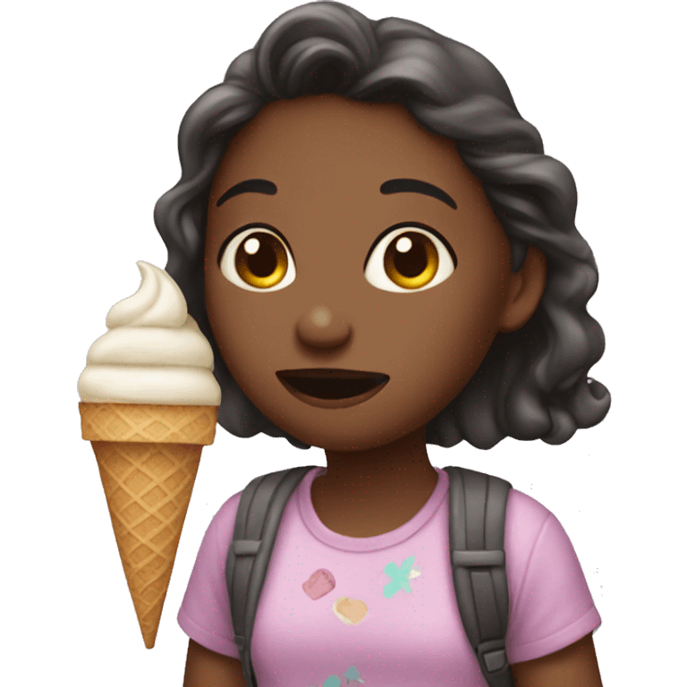 Girl with ice cream emoji