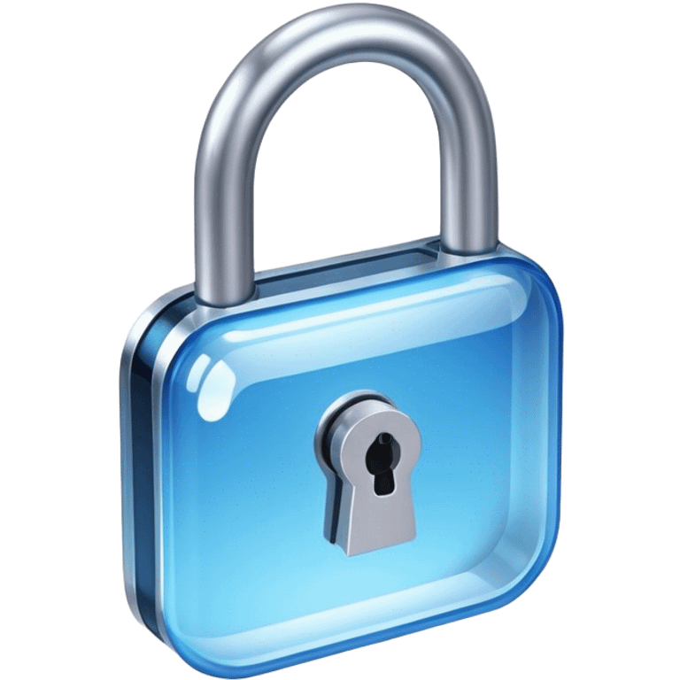 glassmorphic blue lock emoji