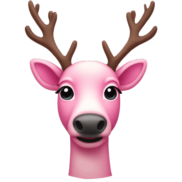 Pink reindeer emoji