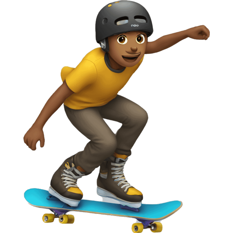 Caca qui fait du skate emoji