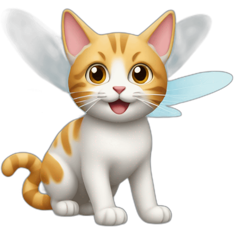 Logo about fly cat  emoji