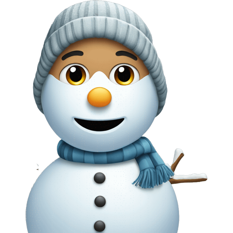 Kid building snowman  emoji