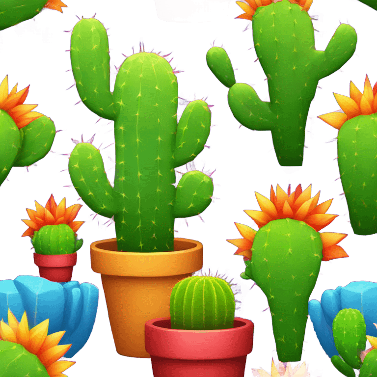 Rainbow cactus emoji