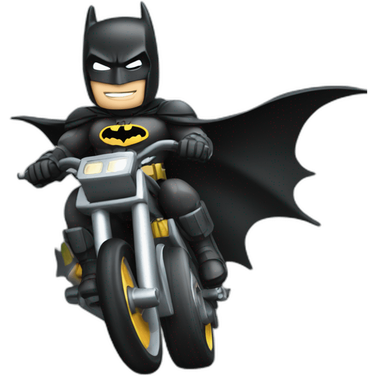 Batman speeding with batbike emoji