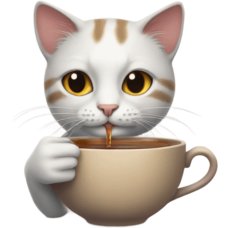  Cat drinking tea emoji