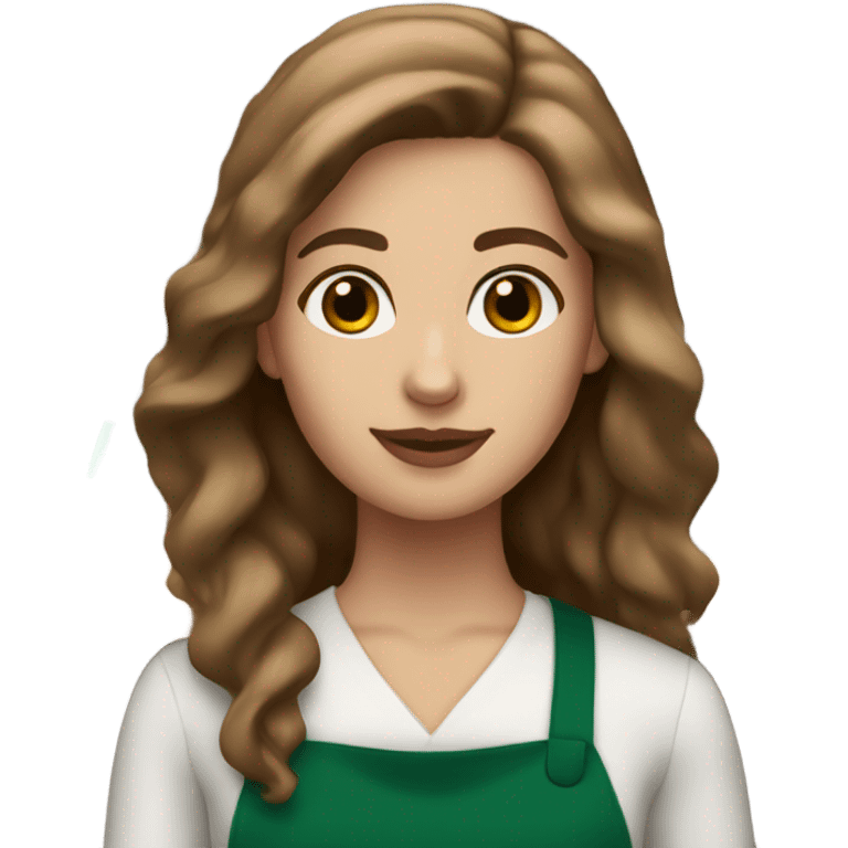 white female starbucks barista with brown hair emoji