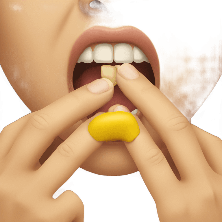 yellow emoji biting nails emoji