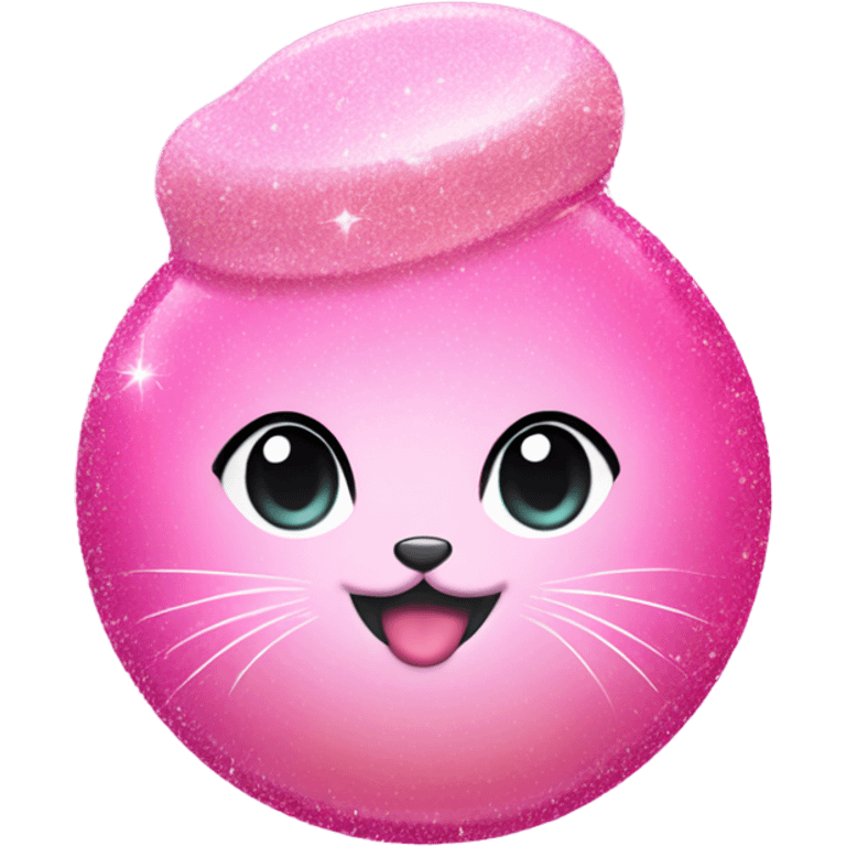 Pink ombre full body seal with glitter emoji